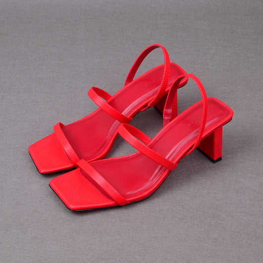 Sandalias de Tacón Cuadrado en Cuero con Diseño Minimalista - Image 4