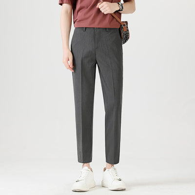 Pantalones Casuales Elásticos Slim Fit Lujo Ligero para Hombre