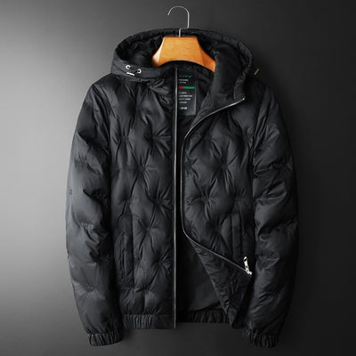 Chaqueta Acolchada con Capucha Bordada para Hombre Talla Grande - Image 6