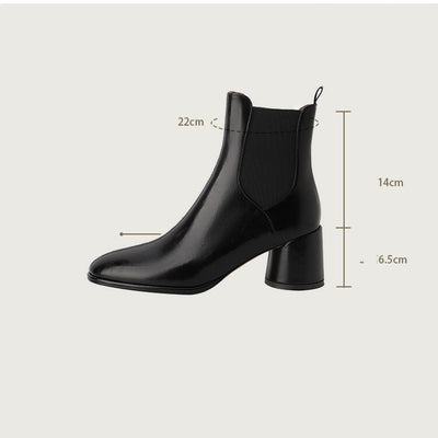 Botas Tobilleras de Tacón Alto Grueso Estilo Británico para Pareja - Image 7