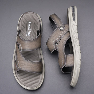 Sandalias de Cuero Genuino para Hombre con Doble Suela Antideslizante