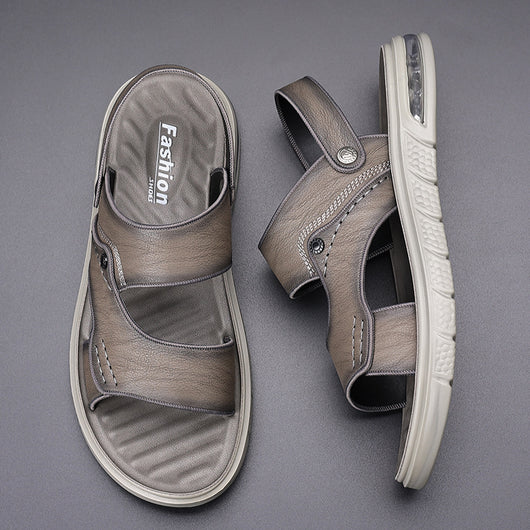 Sandalias de Cuero Genuino para Hombre con Doble Suela Antideslizante