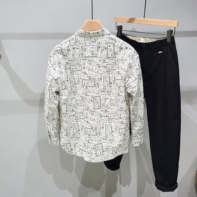 Chaqueta Suelta Estampada para Hombre - Estilo Urbano Moderno - Image 2