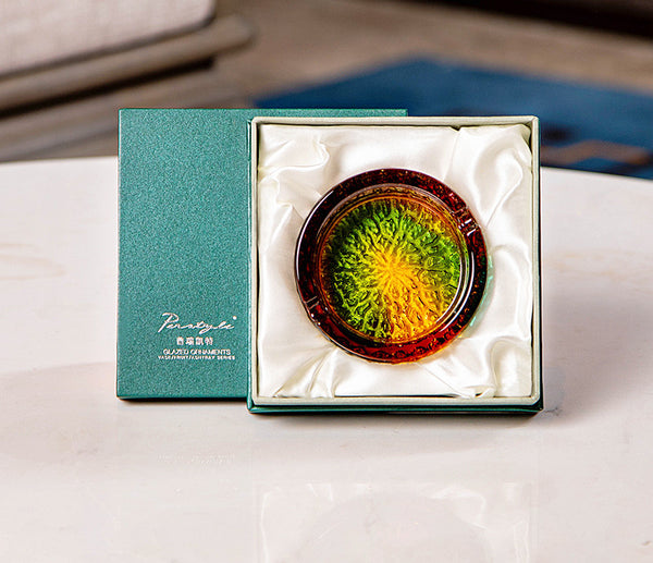 Cenicero de Vidrio Redondo Multicolor - Decoración Elegante
