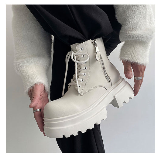 Botas Martin de Cuero para Otoño e Invierno - Zapatos Altos Forrados en Felpa para Hombre - Image 25