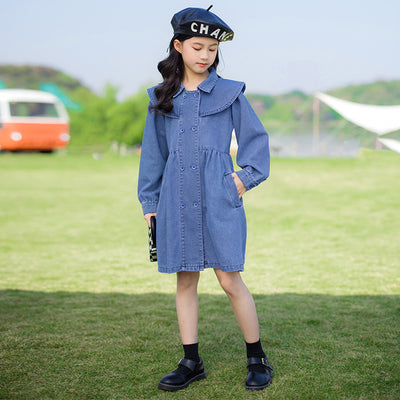 Vestido Elegante de Manga Larga Estilo Colegiatura para Niña - Image 5