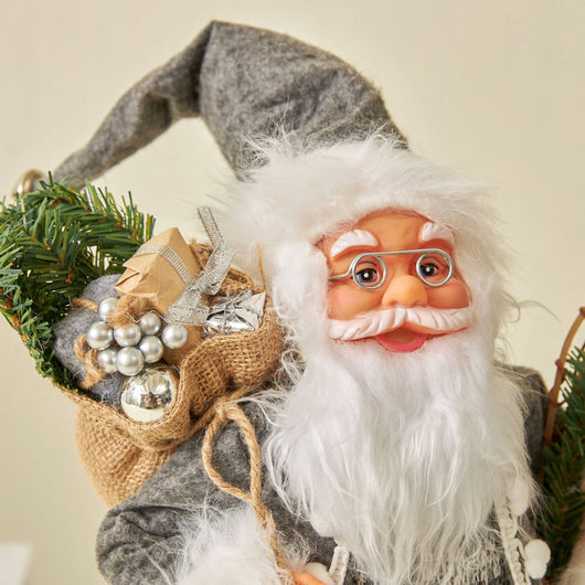 Adornos Navideños Nórdicos Reno Rudolf con Rayas Plateadas - Image 3