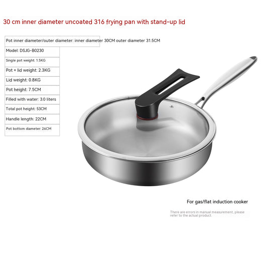Sartén de Acero Inoxidable 316L sin Recubrimiento para Cocina - Image 8