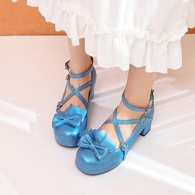 Zapatos Plataforma para Mujer con Moño y Tacón Grueso - Image 3