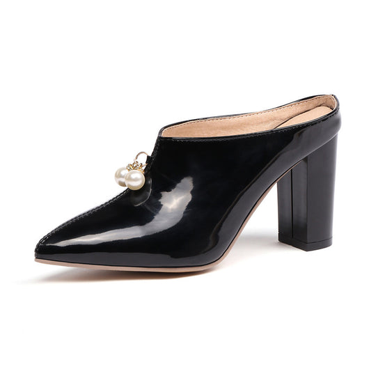 Sandalias Slip-on con Punta Perla y Tacón Cuadrado para Mujer - Image 14