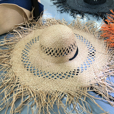 Sombrero de Rafia con Ala Ancha y Borlas Coloridas - Protección Solar Elegante - Image 6