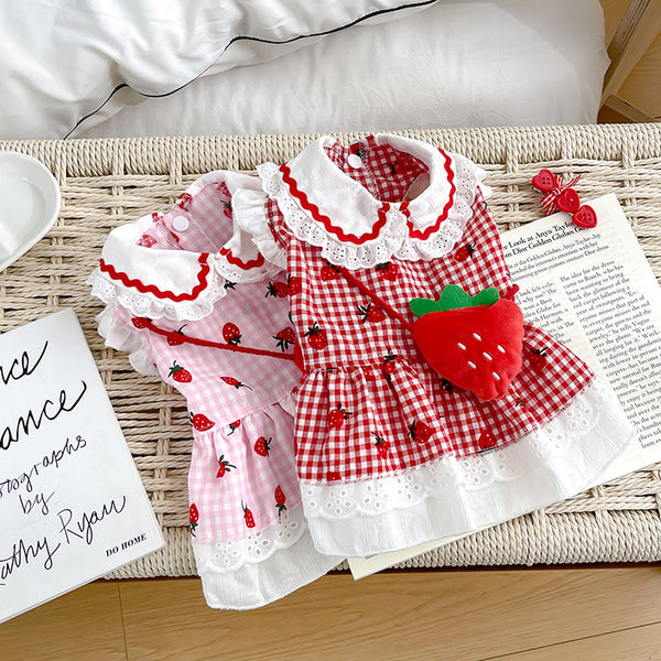 Vestido Fresa para Mascotas - Ropa Adorable para Perros