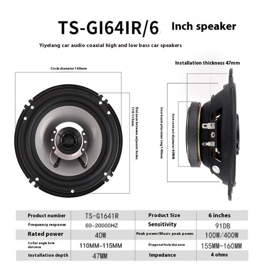 Parlantes Coaxiales para Auto 6.5 Pulgadas 400W Alta Potencia TS-G1641R - Image 14