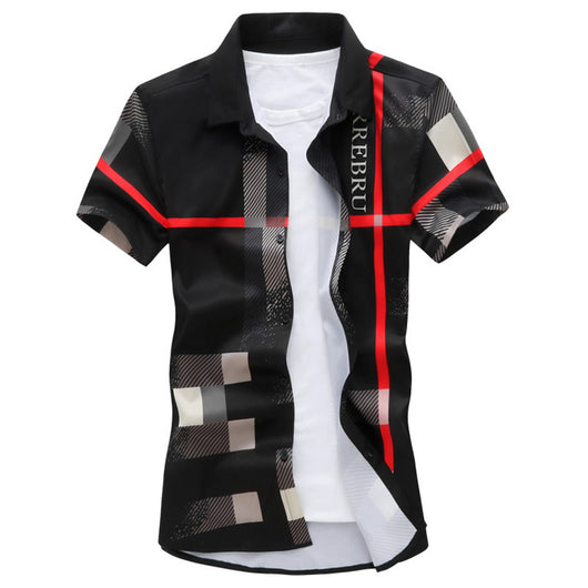 Camisas Estampadas a Cuadros para Hombre - Diseño Juvenil Moderno