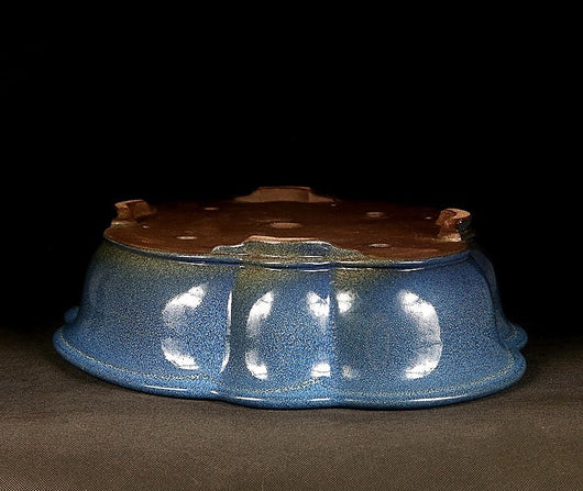 Maceta Bonsái Artesanal Cerámica Púrpura Jun Azul - Diseño Begonia Vintage - Image 10
