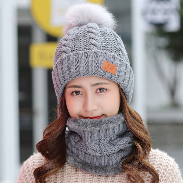 Conjunto de Gorro y Bufanda Bib Tejido para Damas Invierno - Image 6
