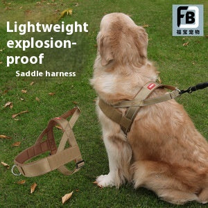 Orange and gray pet harness made of Oxford cloth with reflective trim, a top handle, and adjustable straps. - Image 14