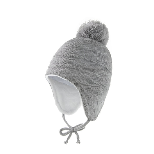 Conjunto de Gorro con Orejeras y Guantes de Lana para Niños en Color Sólido - Image 3