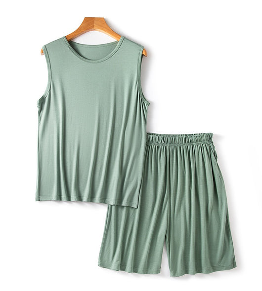 Shorts Chaleco Modal Hombre Verano Suelto Talla Grande sin Mangas - Image 13