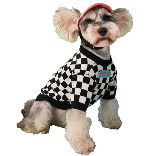 Suéter de Cuello Redondo a Cuadros para Mascotas - Image 11
