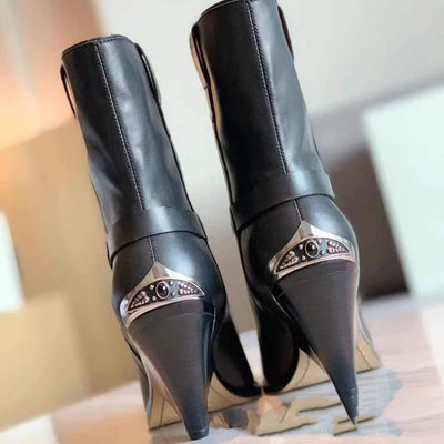 Botas de Tacón Alto Punta Fina con Personalidad para Mujer - Image 3