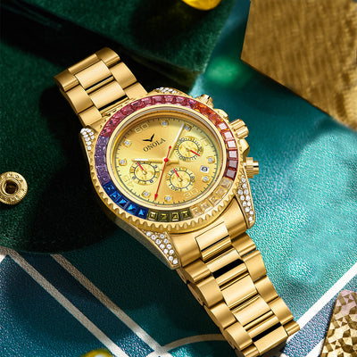 Reloj Ejecutivo Resistente al Agua con Banda de Acero Inoxidable y Arcoíris - Image 13