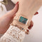 Reloj Cuadrado Verde Coreano Estilo Puntero para Mujer