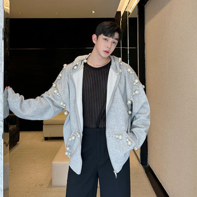 Cardigan Tejido a Mano con Perlas para Hombre y Mujer - Image 3