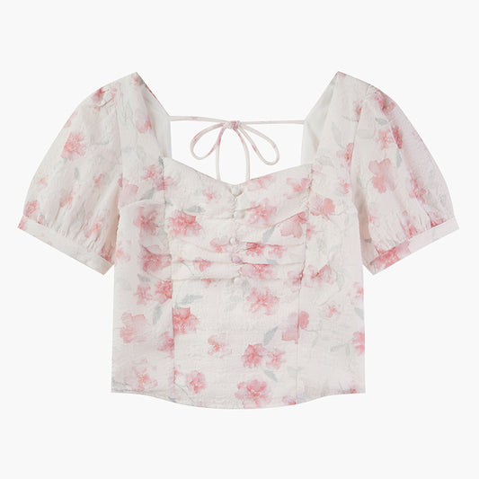 Blusa Manga Abullonada Diseño Minimalista para Mujer