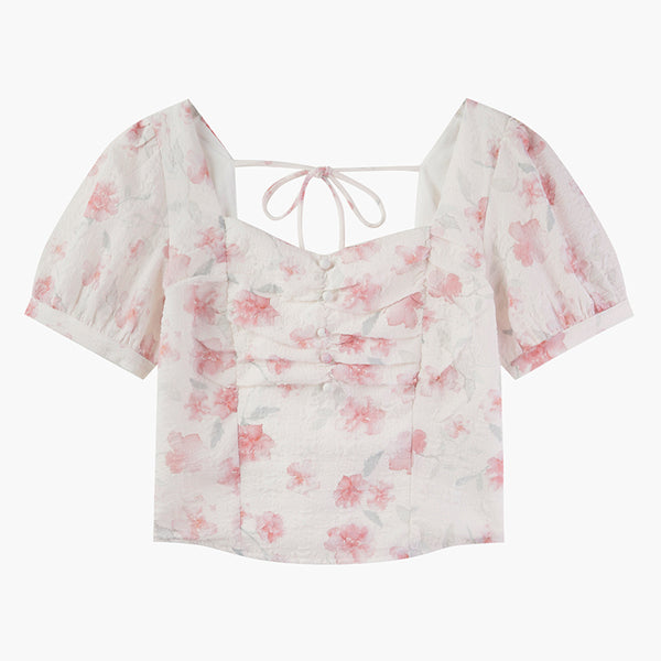 Blusa Manga Abullonada Diseño Minimalista para Mujer