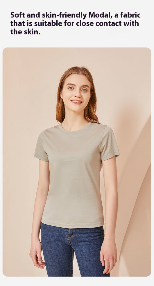 Blusa Fresca de Algodón y Seda de Gusano para Mujer - Manga Corta Verano - Image 21