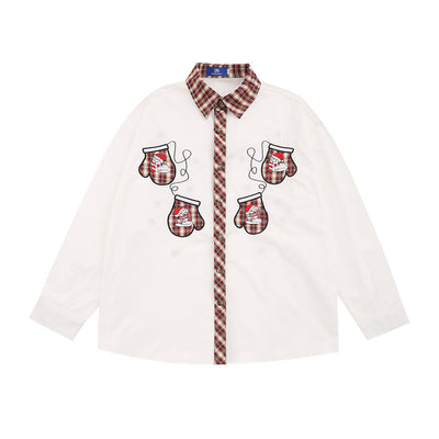 Blusa Navideña Bordada Manga Larga con Solapas Contrastantes - Image 19