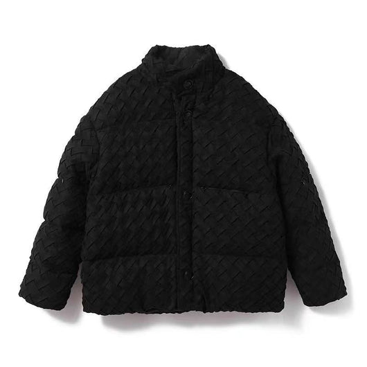 Chaqueta Acolchada Unisex 400g con Tejido Trenzado Negro - Image 11
