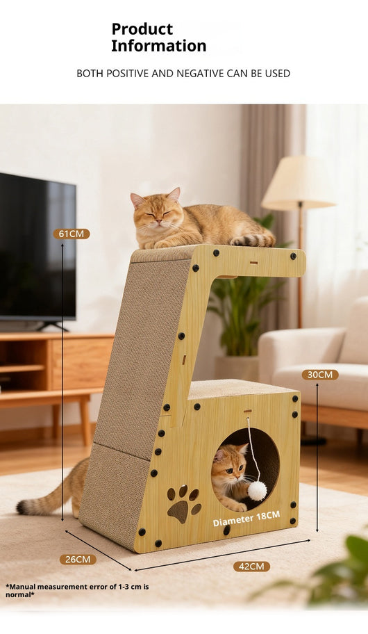 Rascador Multifuncional de Cartón Corrugado para Gatos con Entretenimiento Integrado - Image 12