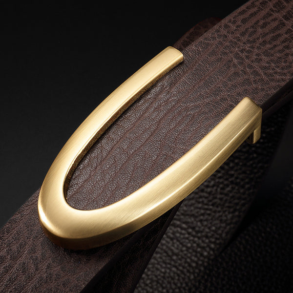 Cinturón de Cuero para Hombre con Hebilla Elegante - Estilo Ejecutivo