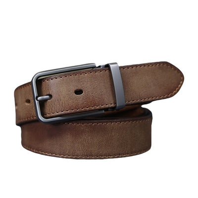 Cinturón de Cuero Genuino Vintage para Hombre con Hebilla de Pasador - Image 6