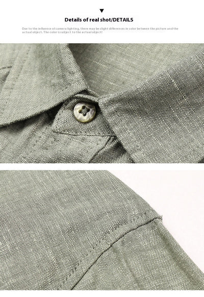 Cardigan de Lino Puro para Hombre - Manga Larga Primavera Verano - Image 11