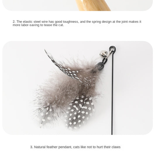 Juguete Interactivo para Gatos con Plumas y Campana - Cabezal Reemplazable - Image 11