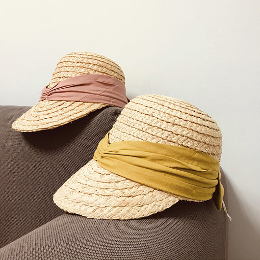 Sombrero de Algodón Plisado con Moño para Mujer - Versátil y Elegante