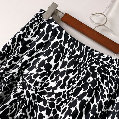 Falda A-Línea Suelta con Abertura y Estampado de Leopardo Floral - 4 Colores - Image 7
