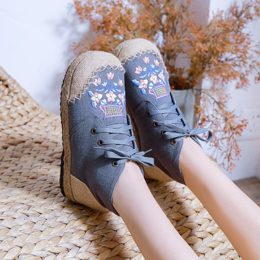 Zapatos Planos Étnicos Bordados para Mujer con Suela Antideslizante
