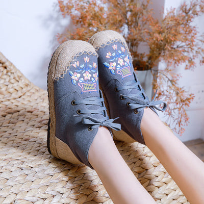 Zapatos Planos Étnicos Bordados para Mujer con Suela Antideslizante