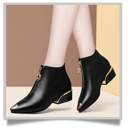 Botas Cortas Acolchadas para Mujer con Tacón Grueso - Image 3