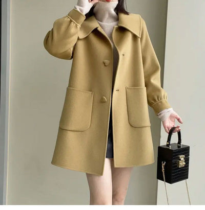 Abrigo de Lana Casual Elegante con Cuello Muñeca para Mujer - Image 15