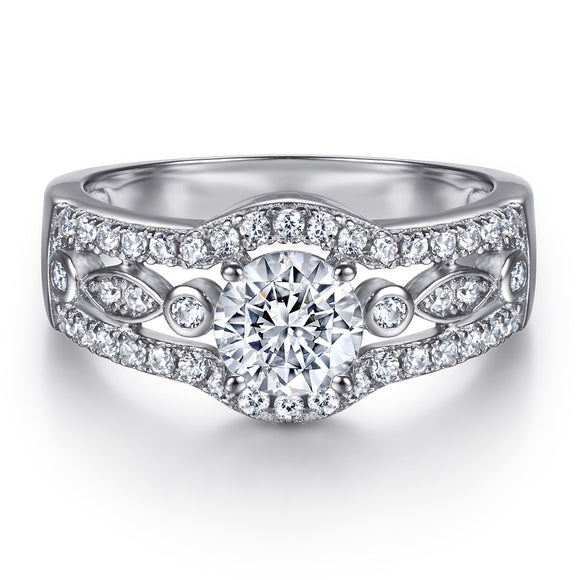 Anillo de Plata S925 con Diamantes Micro-engastados