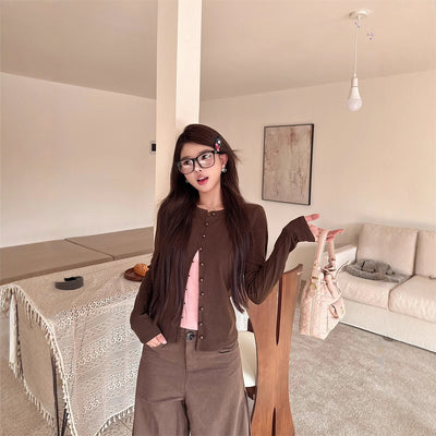 Blusa Retro Coreana Falsa Dos Piezas para Mujer - Estilo Otoño Versátil