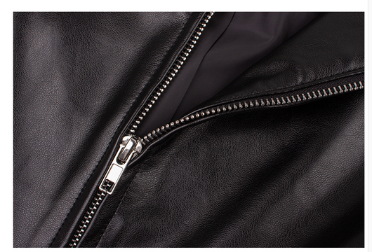 Chaqueta de Cuero Negra Estilo Retro Americano con Costuras de Letras - Image 16