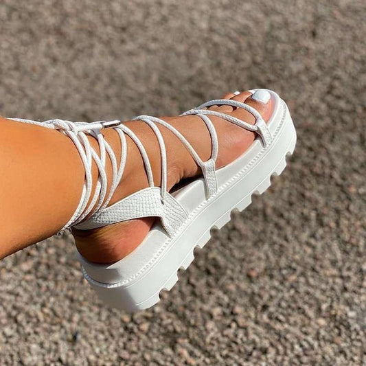 Zapatos Planos con Cordones Estilo Romano - Tallas Grandes Mujer