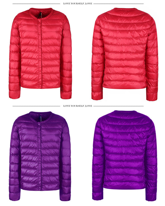 Chaqueta Acolchada Ligera Sin Cuello para Mujer - Abrigo Corto Versátil - Image 21