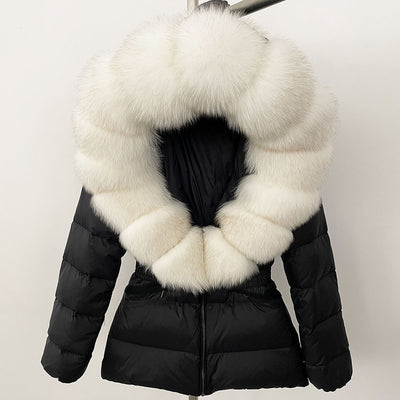 Chaqueta Acolchada Corta Ajustada para Mujer con Forro de Piel - Image 59
